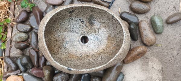 Lavamanos grande de piedra pulida 15kg - Imagen 5