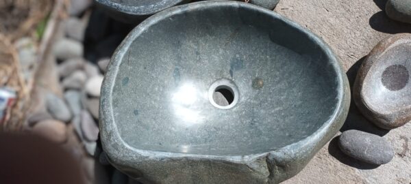 Lavamanos grande de piedra pulida 15kg - Imagen 3